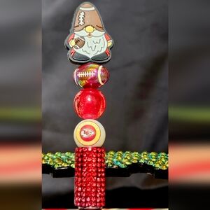 NFL Kansas City Chiefs Sparkly/Blingy Custom Created Super Fan Beaded Pen